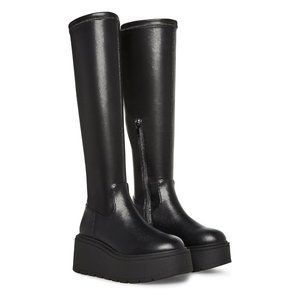 Steve Madden Ankerr Black Platform Knee High Boots